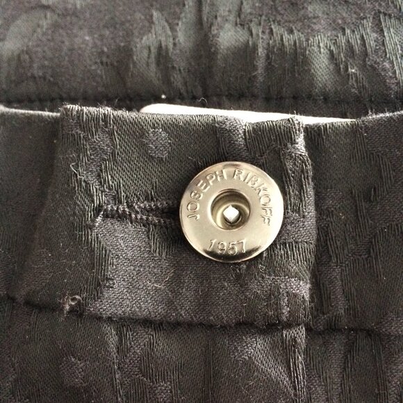 Joseph Ribkoff Womens Black Pants Sz 10 x 30 Floral Damask Pattern Ankle Slim - Picture 4 of 6